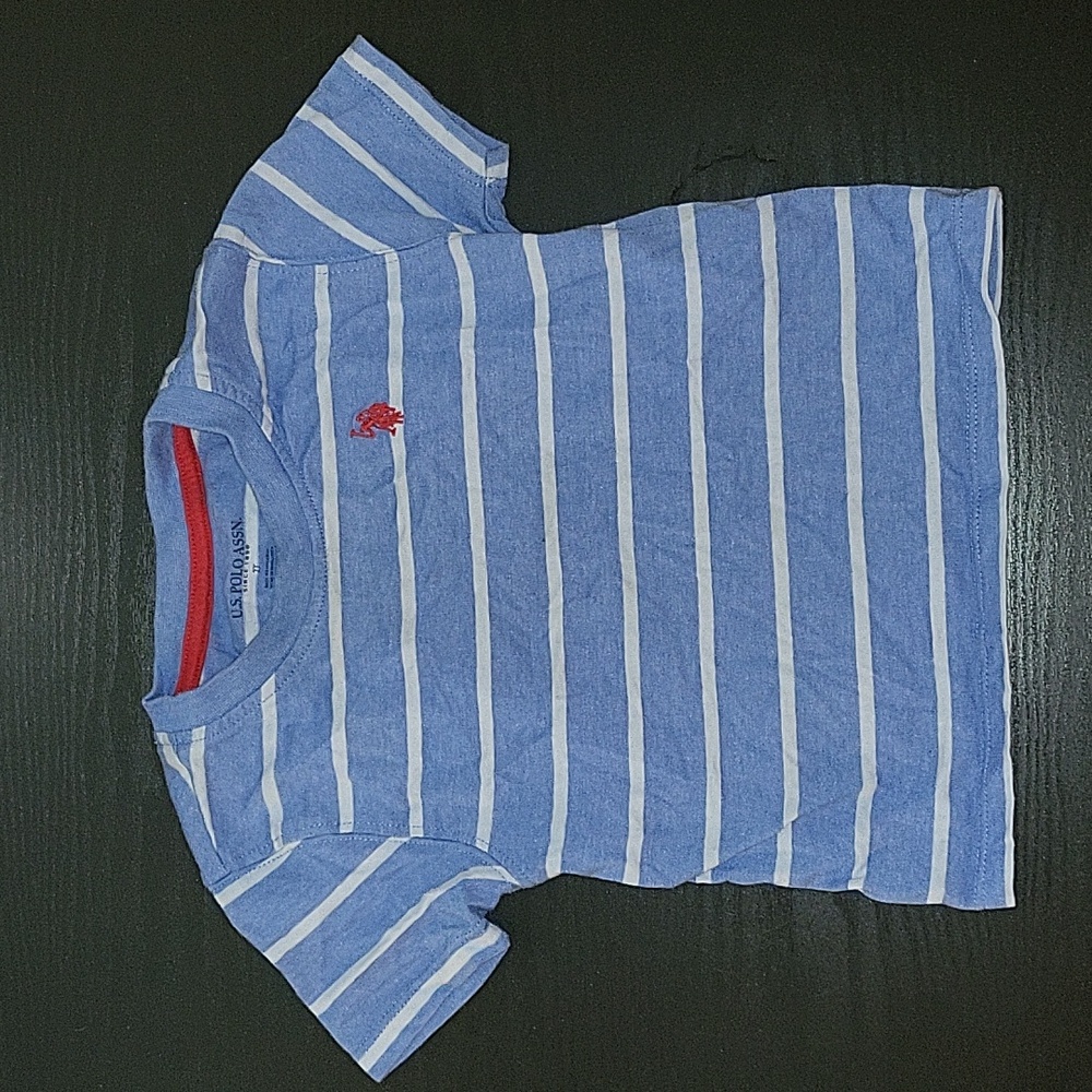 U.S. Polo Assn. Blue/White Stripes T-Shirt (Sz 2T)